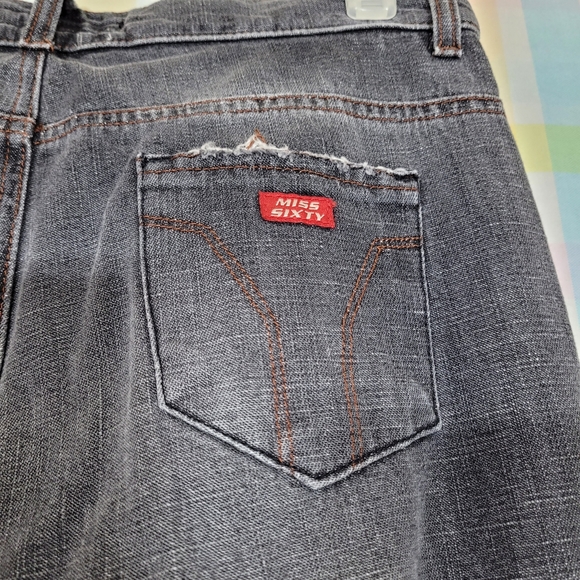 Miss Sixty Basic Italy gray denim punk rock jeans with zipper calf detail - Picture 8 of 12